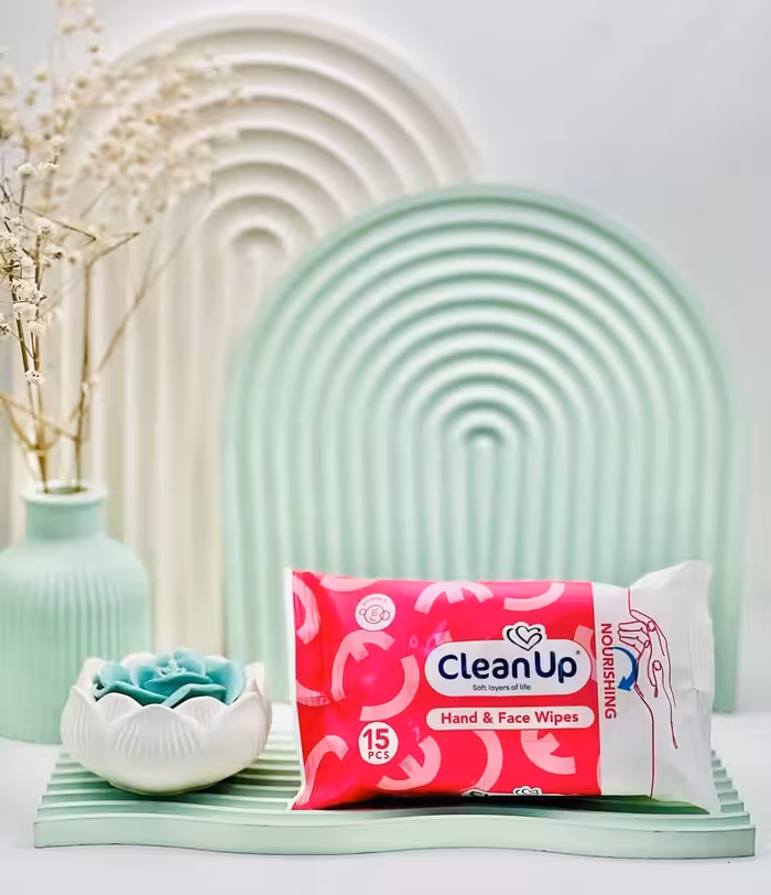 قیمت و خرید دستمال مرطوب دست و صورت کلین آپ 15 عددی -