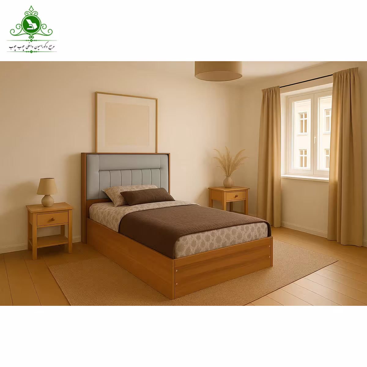 تخت خواب یک و نیم نفره مدل الین عرض 120