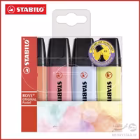 بسته چهار عددی هایلایتر پاستلی استابیلو STABILO BOSS ORIGINAL Pastel set of 4 new pack