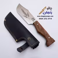 چاقوی شکاری H6 توحید زنجان با غلاف چرم تیغه فولادی جدید