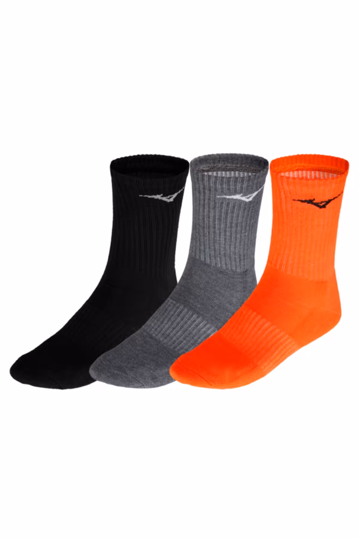 آموزش جوراب 3P یونیزکس سیاه خاکستری نارنجی Mizuno