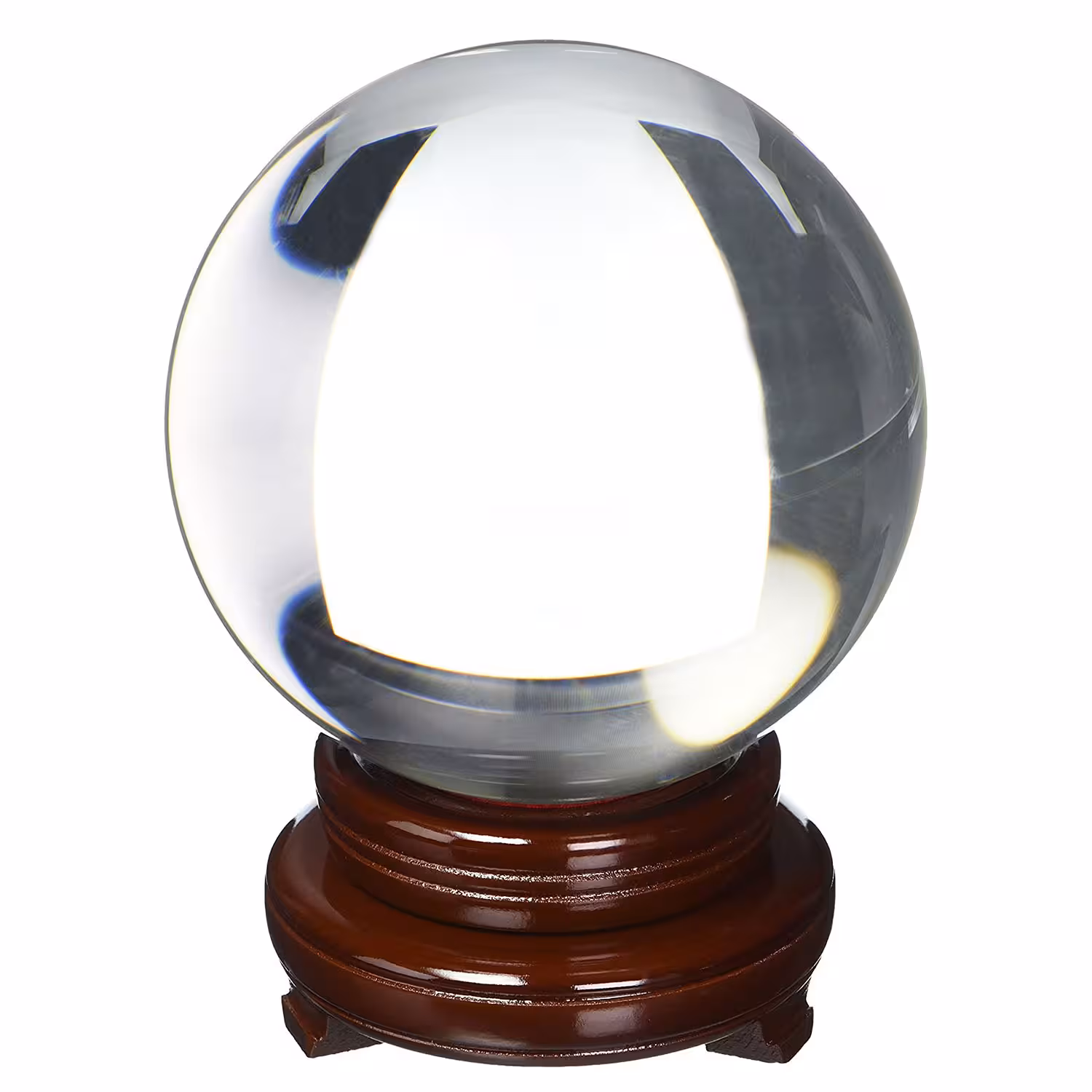 گوی کریستال K9 شفاف همراه با پایه چوبی – قطر 150 میلیمتر