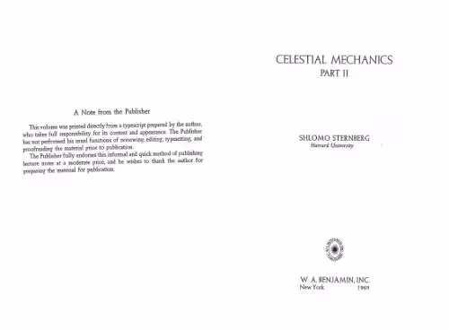 خرید و دانلود نسخه کامل کتاب Celestial Mechanics. Part II