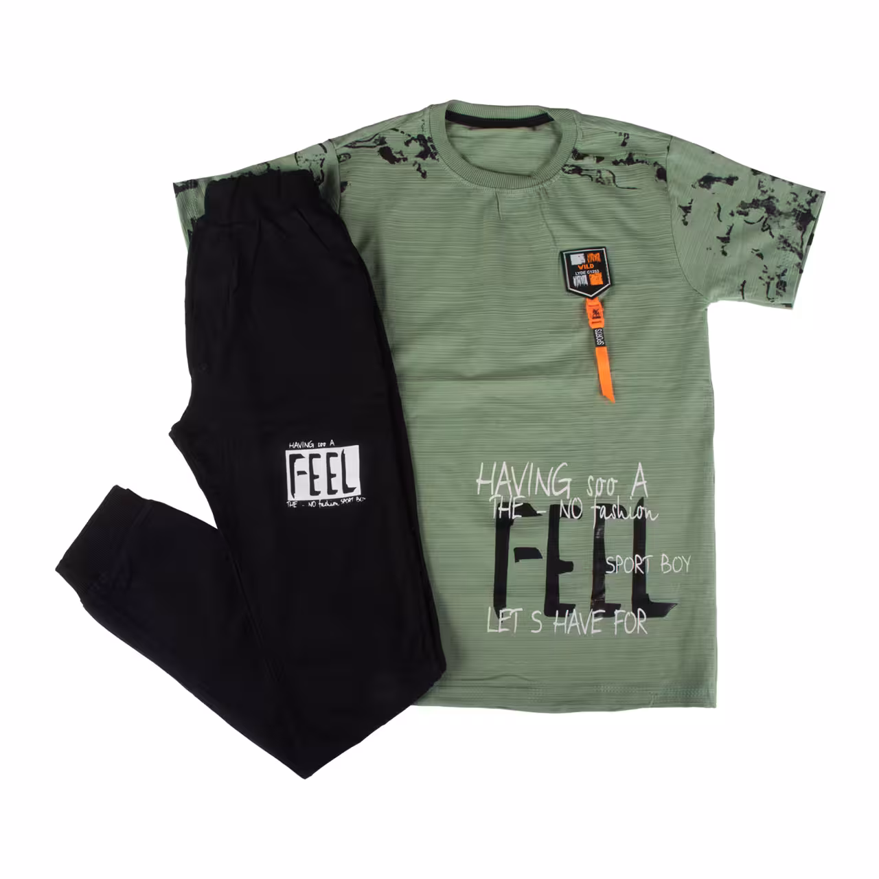 ست تیشرت و شلوار پسرانه مدل Feel کد 76