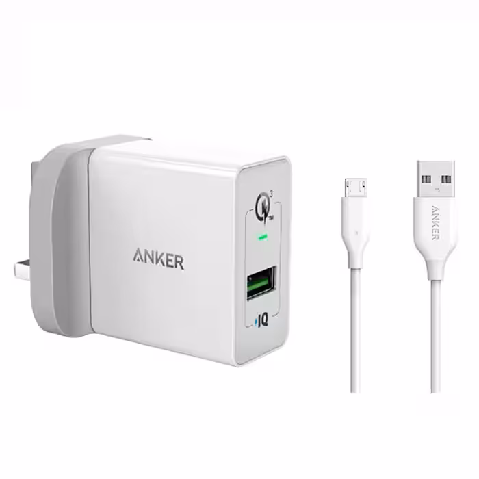 شارژر دیواری انکر مدل Power Port plus 1 B2013 به همراه کابل تبدیل microUSB | کالا مکس