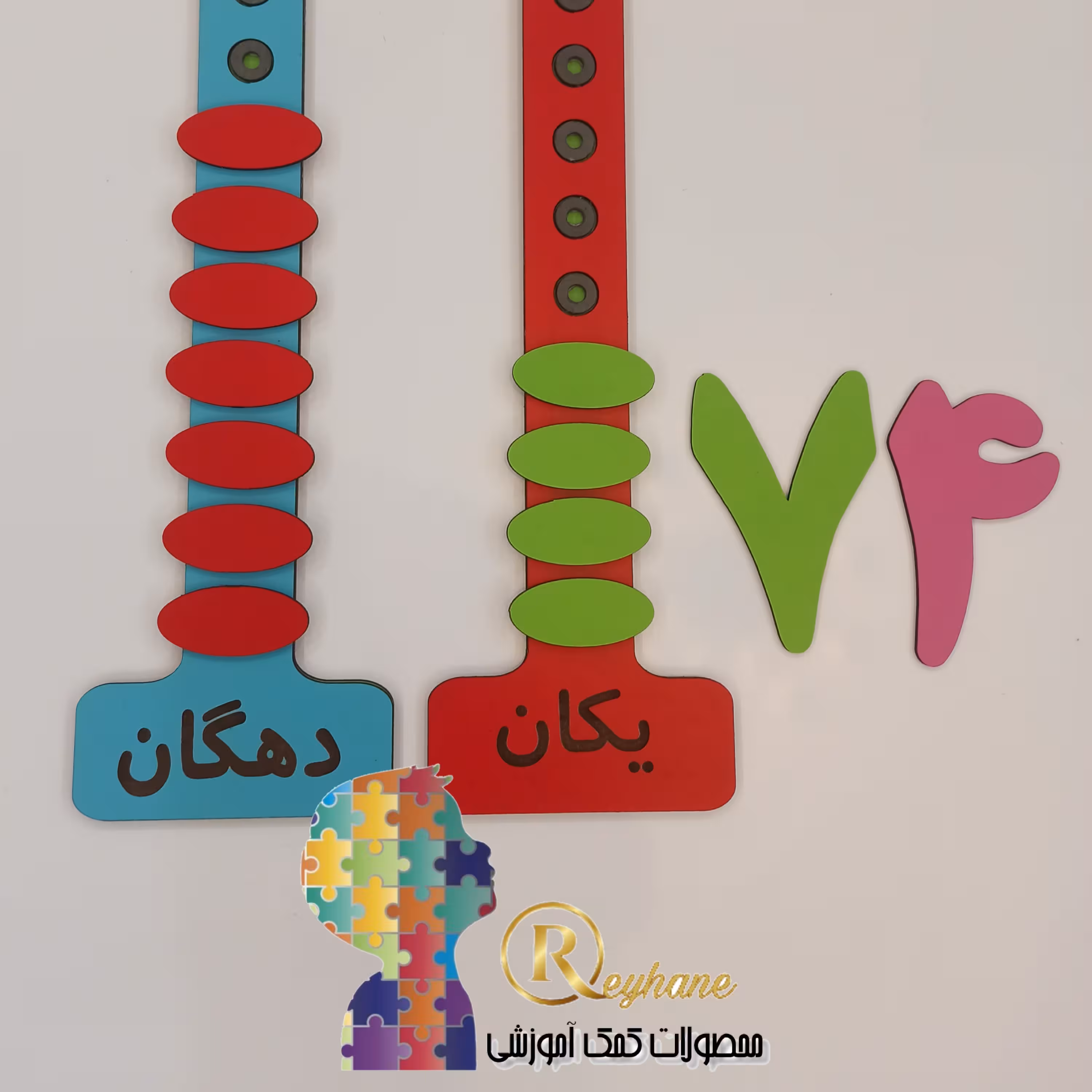 یک ستون چرتکه آموزشی ابزار معلم 40سانتی دو لایه چوب مگنتی 