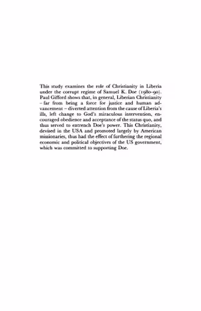 خرید و دانلود نسخه کامل کتاب Christianity and Politics in Doe’s Liberia