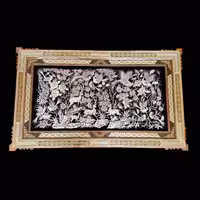 تابلو قلمزنی با قاب خاتم کاری دوبل صلیبی 70در120