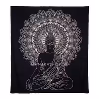 بکدراپ تپستری هندی طرح بودا سیاه و سفید (روتختی دو نفره) کد 327