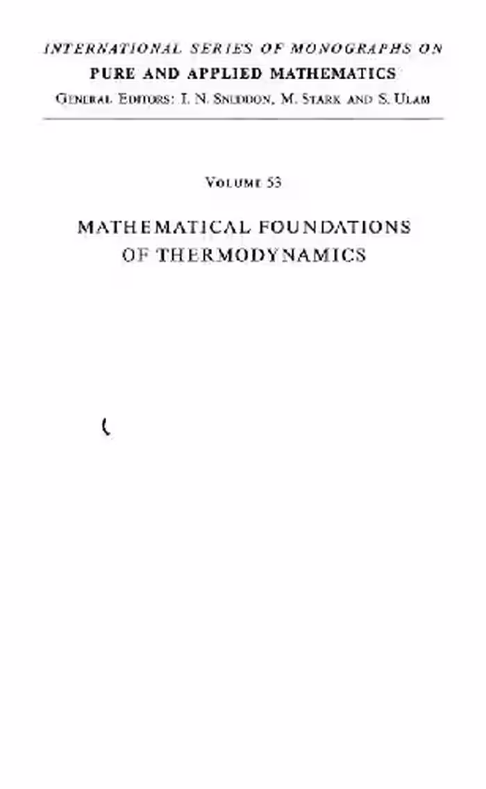 خرید و دانلود نسخه کامل کتاب MATHEMATICAL FOUNDATIONS OF THERMODYNAMICS