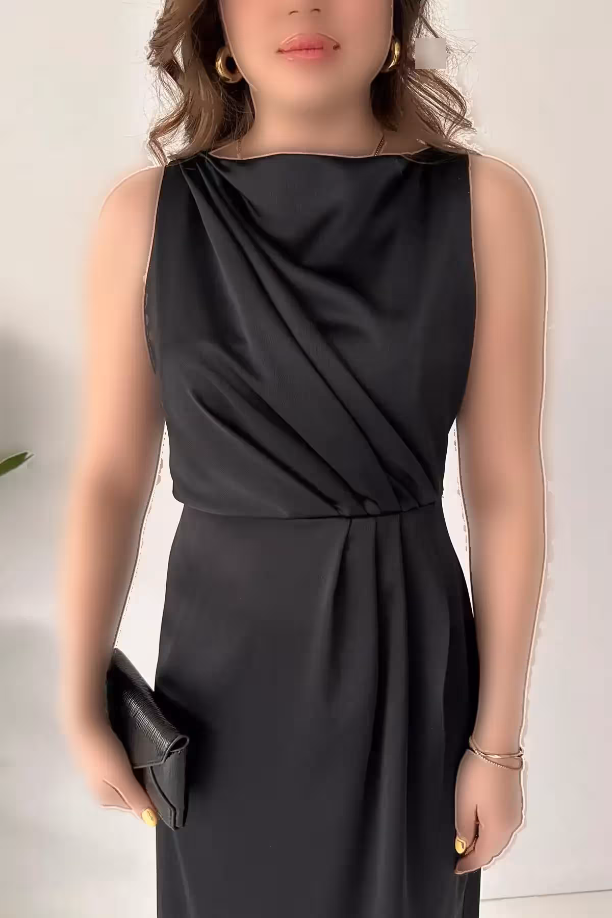 پیراهن ساده مشکی اورجینال ترک - 8134