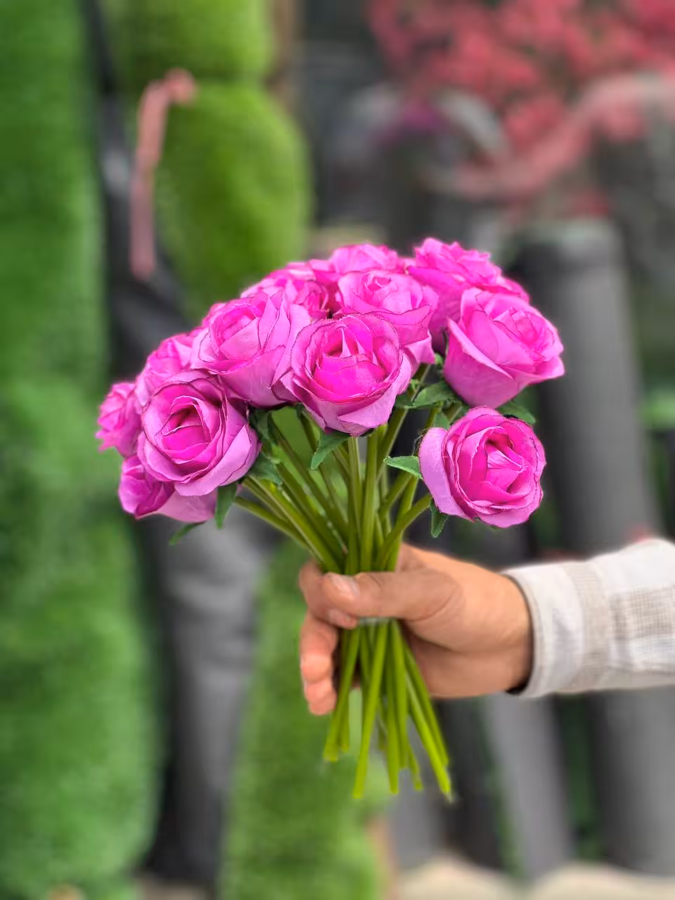 گل مصنوعی رز پوست پیازی مجموعه 10عددی