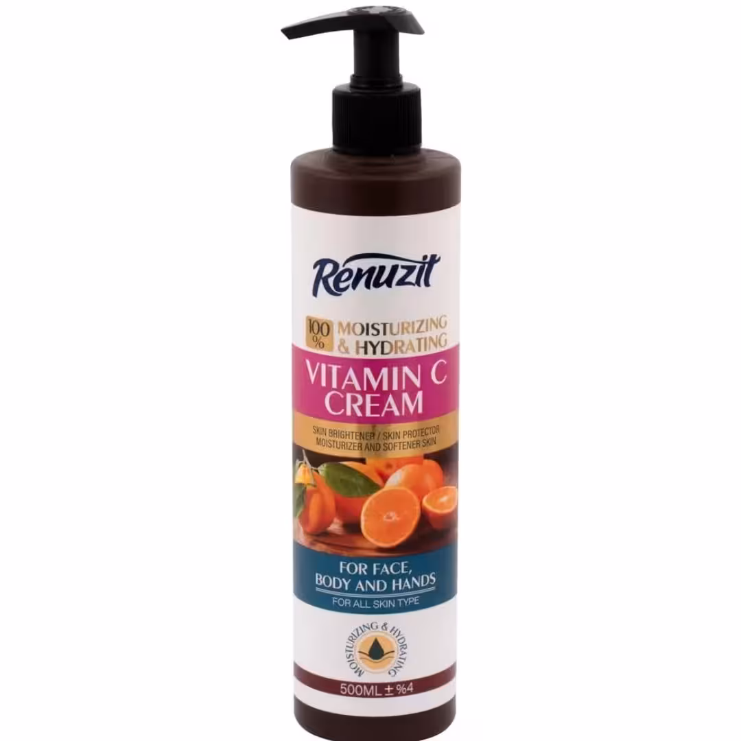 کرم مرطوب کننده رینوزیت مدل Vitamin C ظرفیت 500 میلی لیتر کرم مرطوب پرتقالی 
Renuzit Vitamin C Moisturizing Cream 500 ml