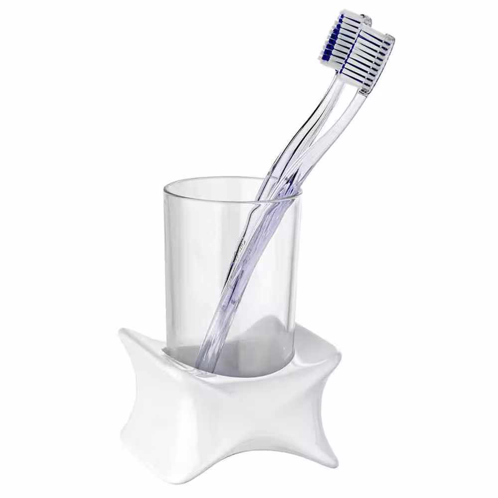 جا مسواکی سرامیکی مدل X-Form برند ونکو طرح فانتزی سفید