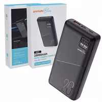 پاوربانک 20000 پرودو Porodo Blue LCD 22.5w Pd and QC pb054 فست شارژ