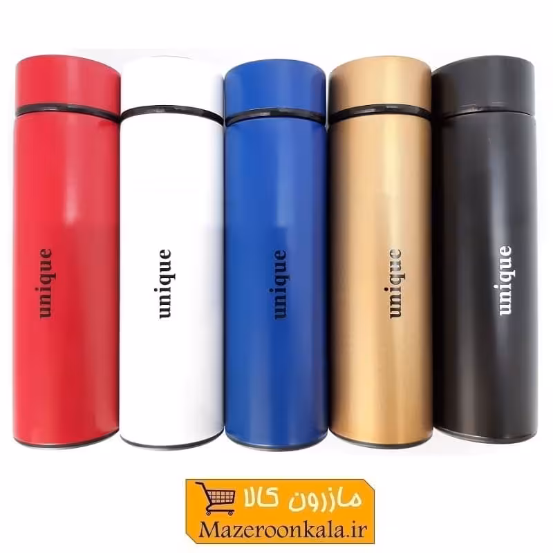 فلاسک قلمی درجه دار برند Unique یونیک استیل رنگی نیم لیتری HFL-016