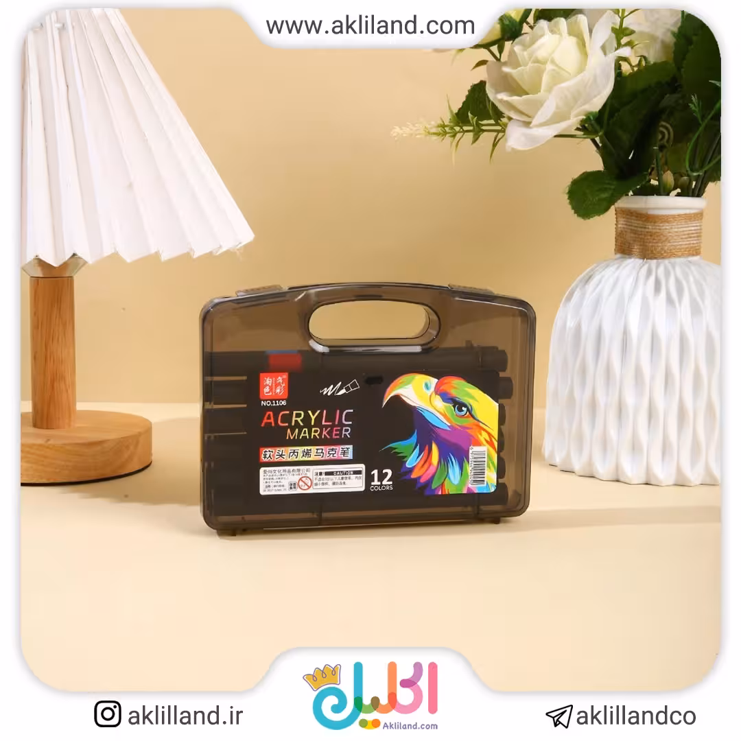 ماژیک آکرولیک نوک نرم 12 رنگ