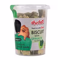 تشویقی بیسکوییتی سگ دودوتی با طعم اسفناج Dudoti Dog Biscuits With Spinach Falavor وزن 350 گرم