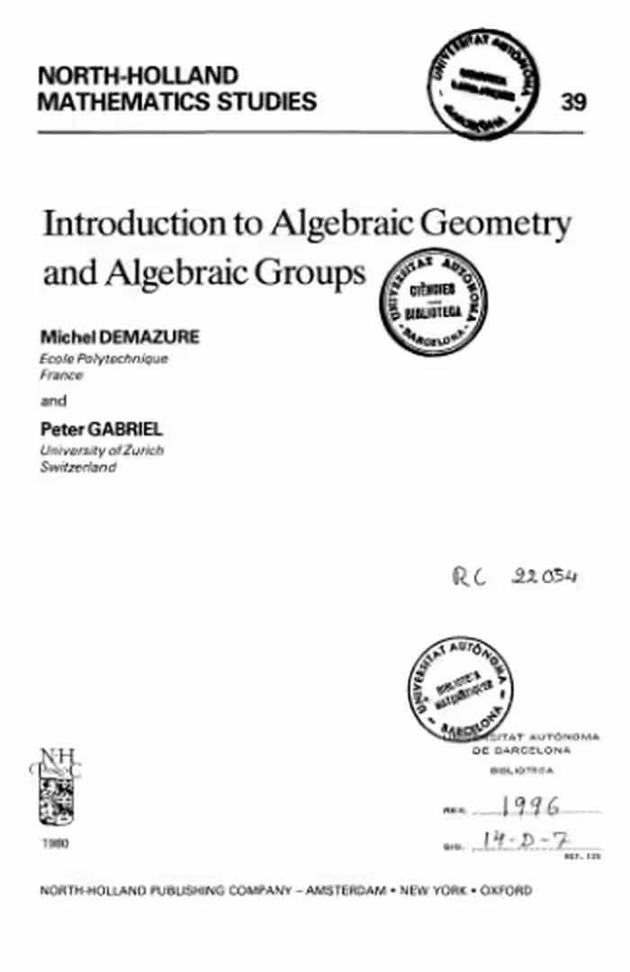 خرید و دانلود نسخه کامل کتاب Introduction to Algebraic Geometry and Algebraic Groups