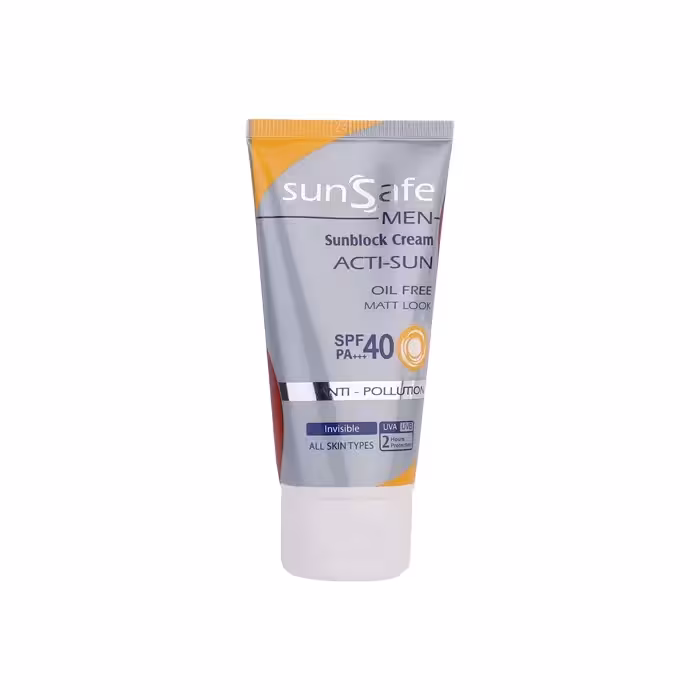 کرم ضد آفتاب فاقد چربی آقایان Spf40 سان سیف | 50 میل