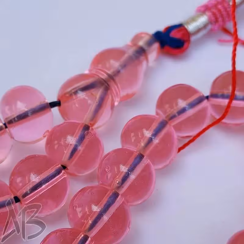 تسبیح سندلوس 33 دانه بودار اپالین خوشرنگ شلغمی تراش کردستان کد 867 آقابزرگ