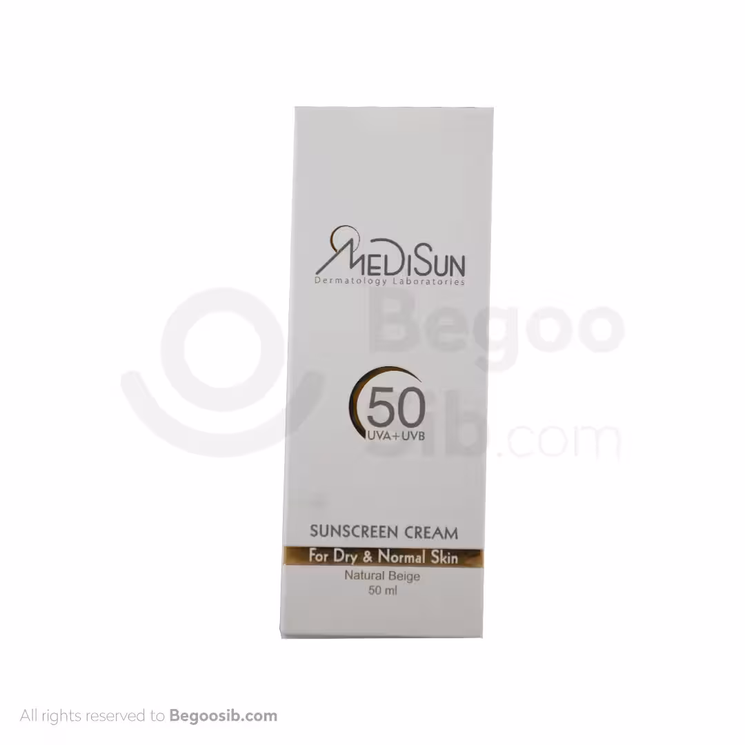کرم ضد آفتاب مدیسان spf 50 پوست خشک بژ طبیعی 50 میلی لیتری