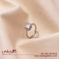 انگشتر نقره طرح نگین مربع ES_5343