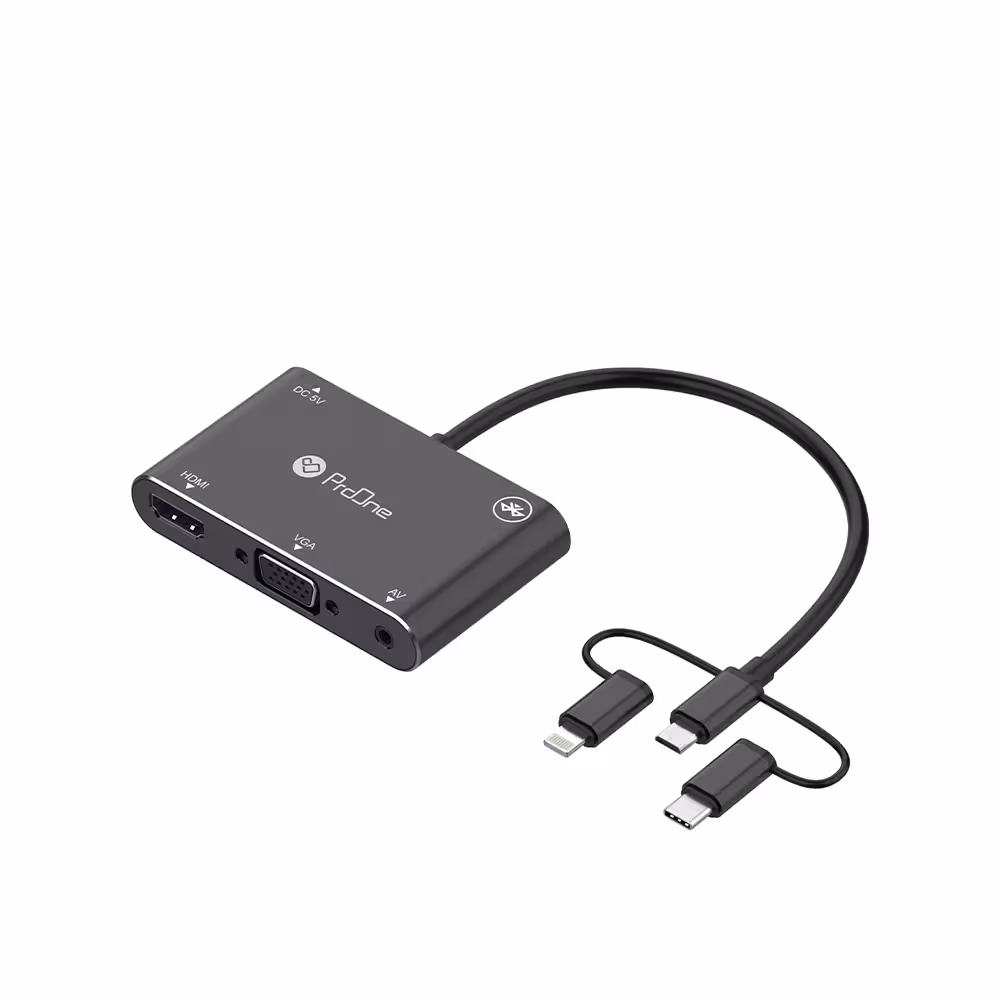 مبدل Type-C, Lightning, Micro-USB به HDMI, VGA پرووان مدل PHU560