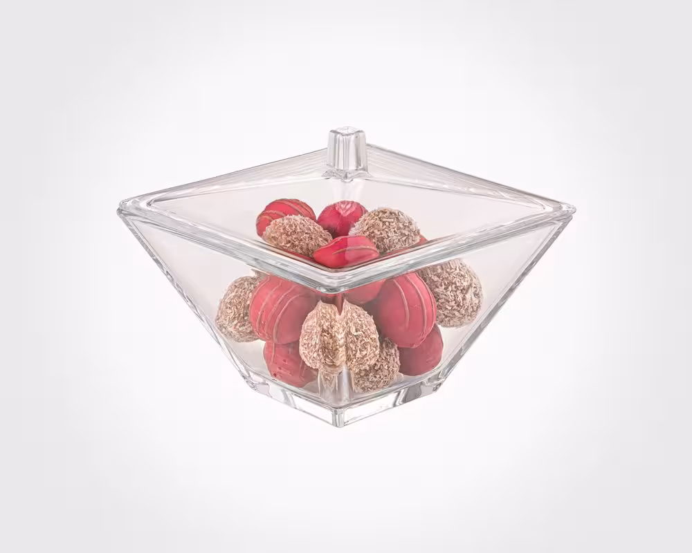 ظرف شکلات خوری مربع لیمون کد 2296