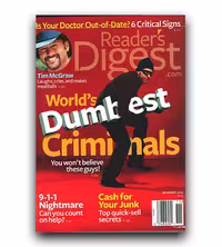 مجله انگلیسی چاپ اصل کاغذ گلاسه روغنی readers digest dumbest criminals