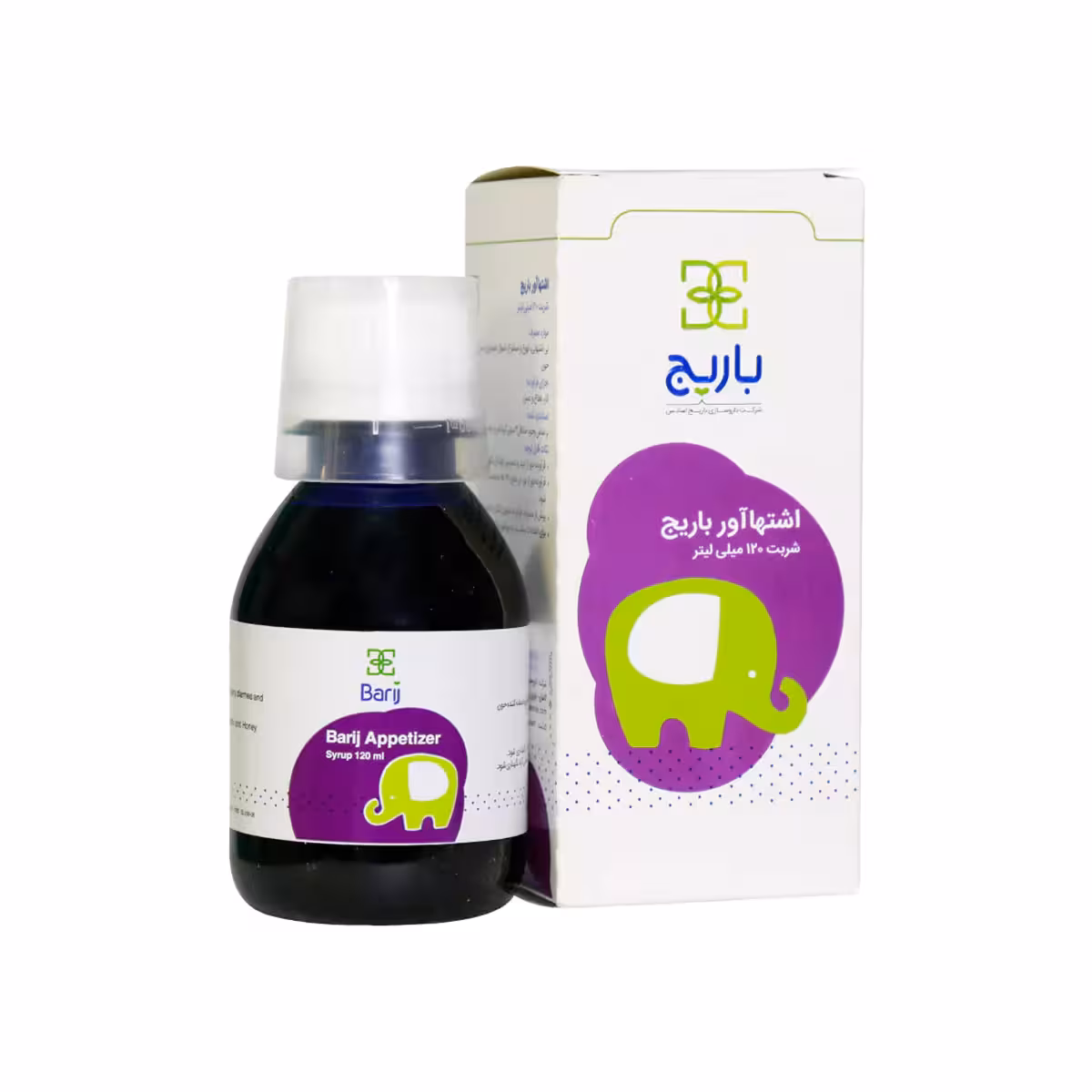 شربت اشتها آور مناسب کودکان حجم 120 میلی لیتر باریج اسانس