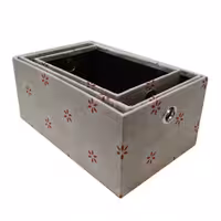 جعبه 3 عددی کرم گل دار فانتزی