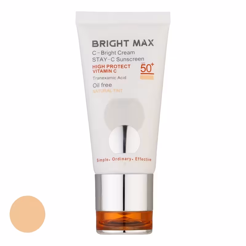 کرم ضد آفتاب رنگی برایت مکس SPF 50 مدل ویتامین C