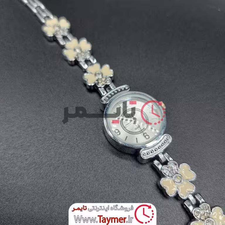 ساعت زنانه دخترانه .اکسسوری زنانه طرح دستبند.مارک والار.طرح گل