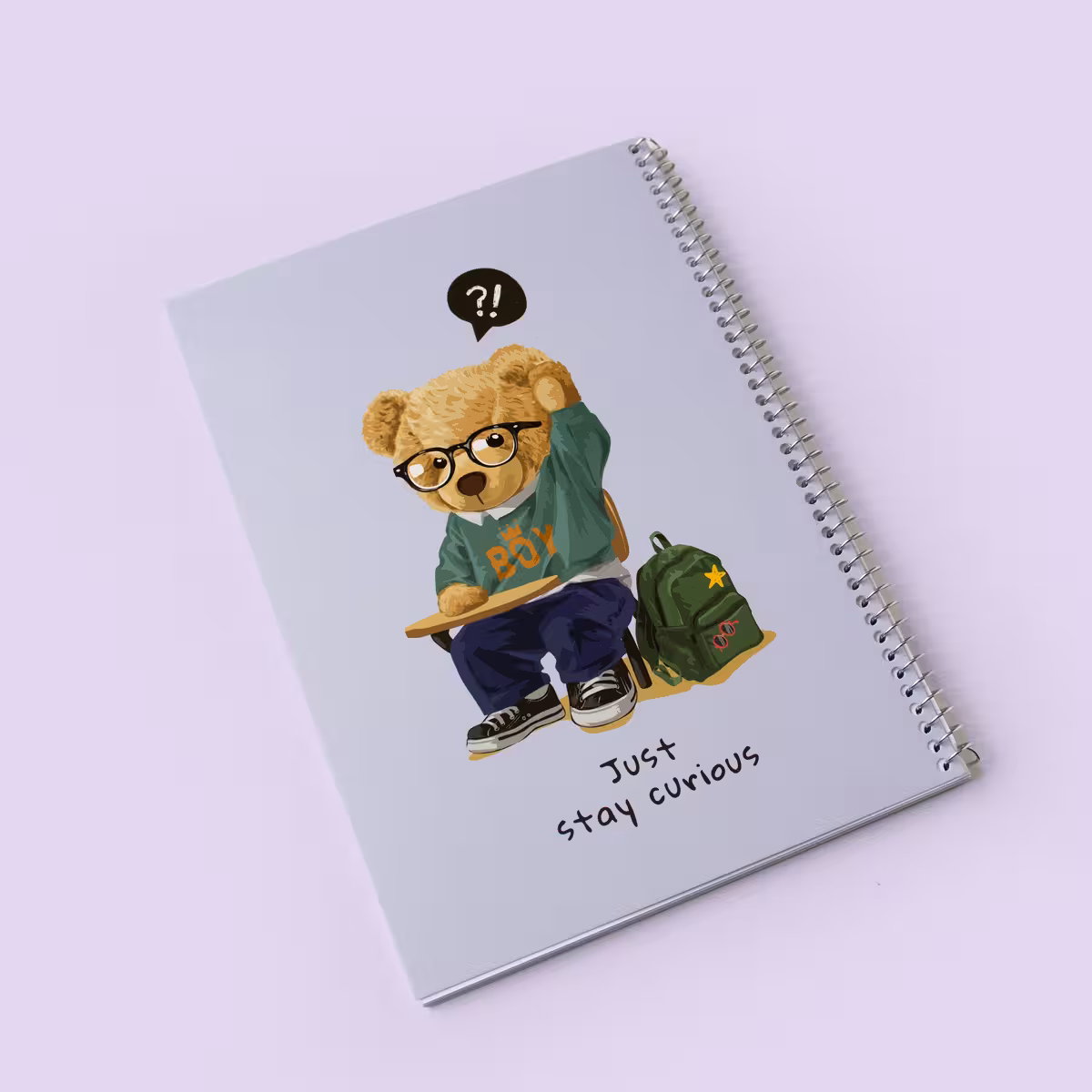 دفتر مدرسه فانتزی خطدار 40 برگ حاشیهدار خرس دانشآموز کیچ بوک (KITSCH BOOK)