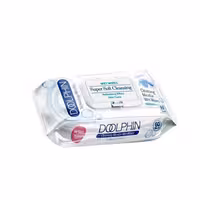 دستمال مرطوب پاک کننده آرایش دلفین بسته 60 عددی