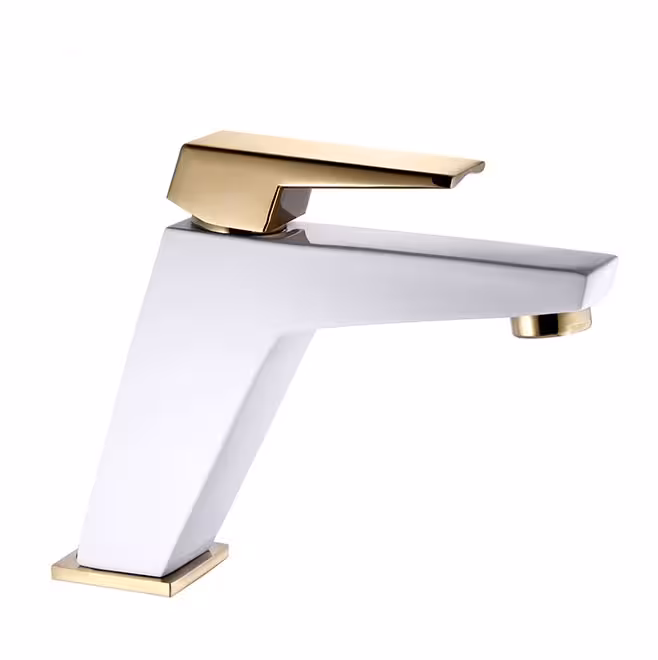 شیر روشویی اوج فانتوم سفید طلایی