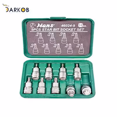 مجموعه 9 عددی آچار بکس ستاره ای هنس مدل TP-9