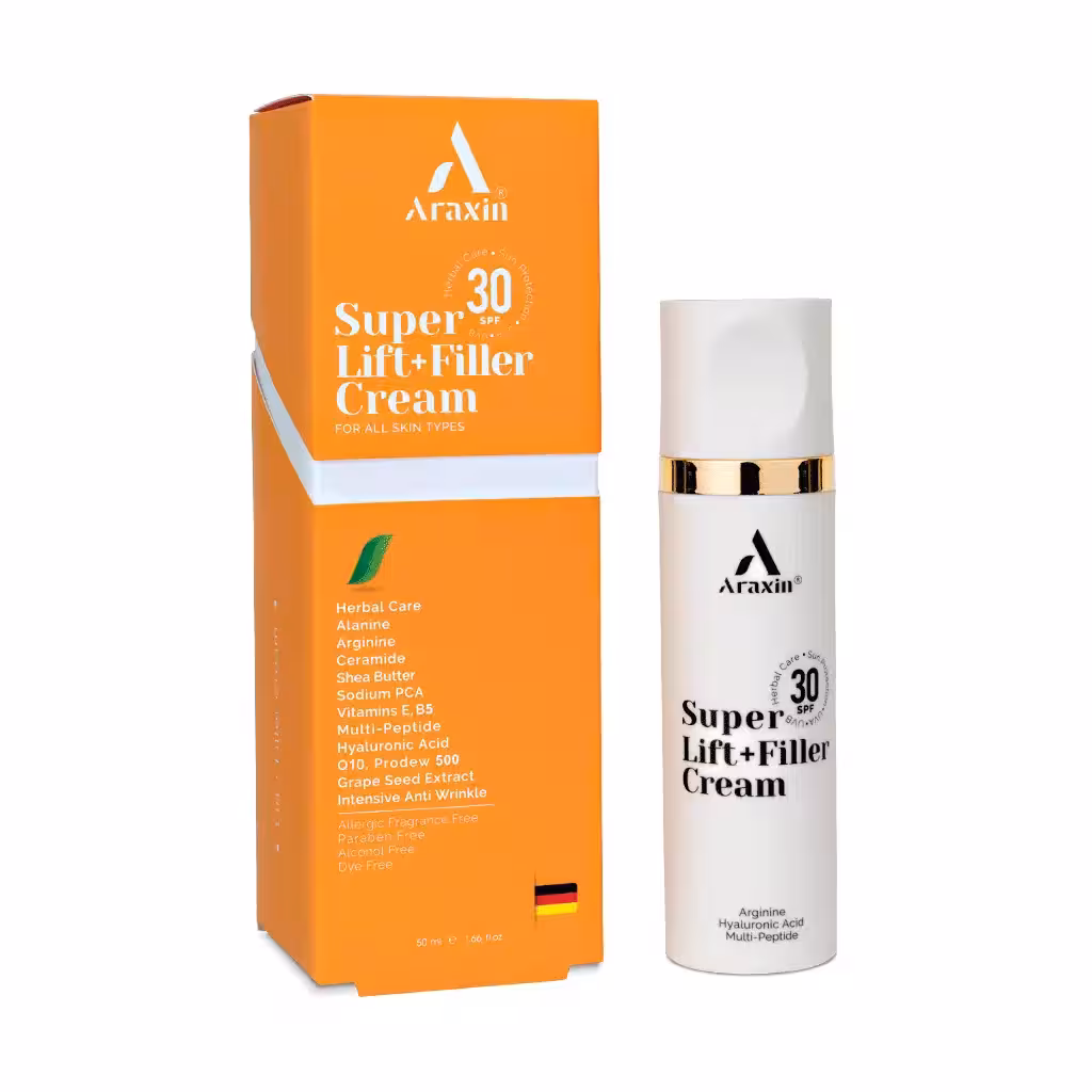 کرم سوپر لیفت و فیلر گیاهی آراکسین SPF30 حجم 50 میلی لیتر