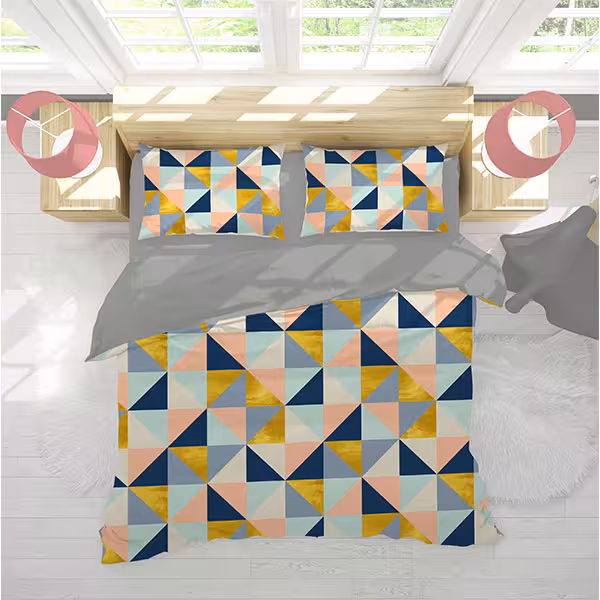 ست روتختی هندسی دو نفره دستیکور مدل mod1390