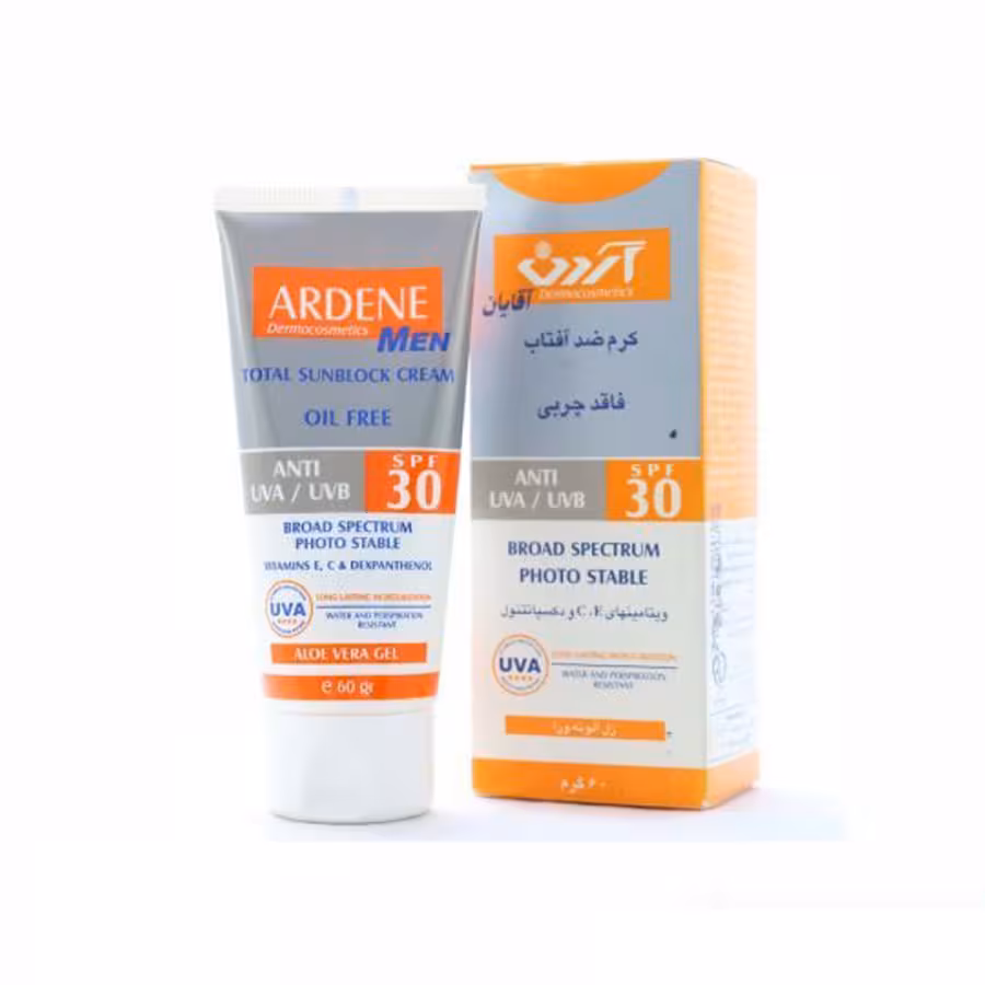 کرم ضد آفتاب مردانه آردن SPF30 فاقد چربی 60 گرم