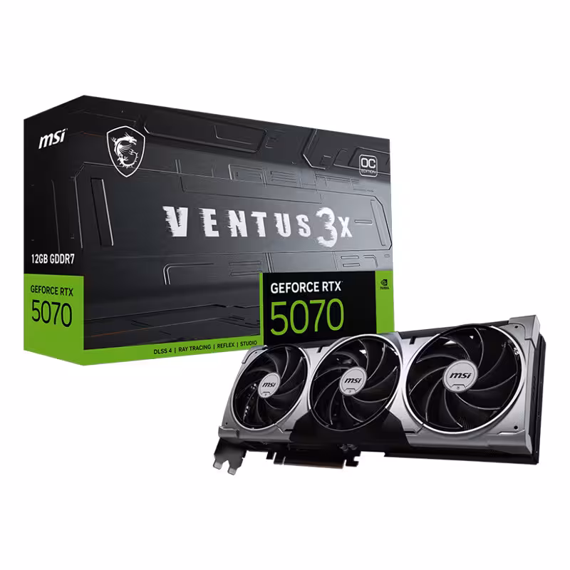 کارت گرافیک ام اس آی مدل GeForce RTX 5070 VENTUS 3X OC با ظرفیت 12 گیگابایت GDDR7
