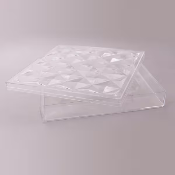 جعبه کریستالی شیرینی مربع بسته 5 عددی