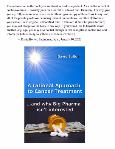خرید و دانلود نسخه کامل کتاب A Rational Approach to Cancer Treatment - and Why Big Pharma isn&#039;t interested - Original PDF