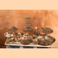 ست کامل 32 پارچه برنجی طرح انگور رنگ سبز کد 349