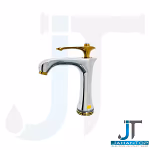 شیر روشویی اهرمی کروم طلایی آریانا (مدل ونیز)