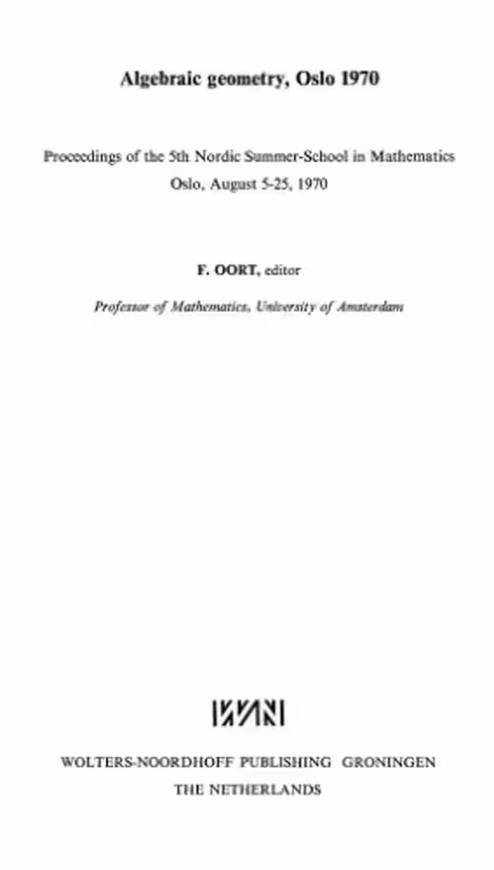 خرید و دانلود نسخه کامل کتاب Algebraic geometry, Oslo 1970; proceedings
