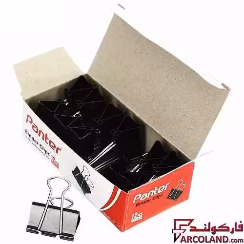 گیره کاغذ کلیپسی پنتر سایز 32 میلی متر بسته 12 عددی