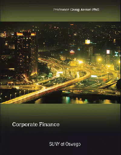 خرید و دانلود نسخه کامل کتاب Corporate Finance BY Graig Arcuri SUNY at Oswego - Orginal Pdf