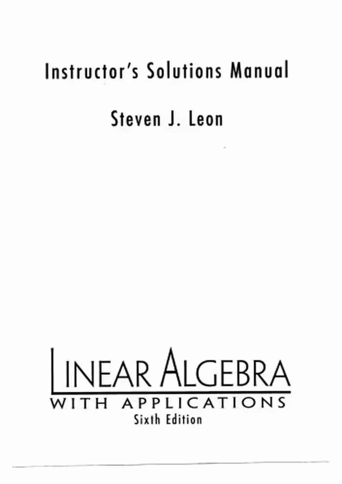 خرید و دانلود نسخه کامل کتاب Solutions Manual for Linear Algebra with Applications 6 edition by Leon